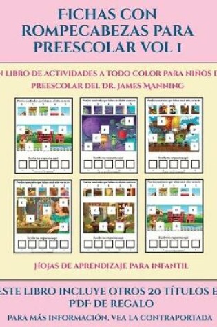 Cover of Hojas de aprendizaje para infantil (Fichas con rompecabezas para preescolar Vol 1)