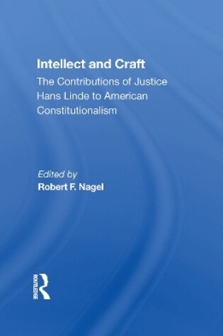 Cover of Intellect And Craft