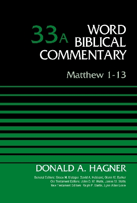 Book cover for Matthew 1-13, Volume 33A