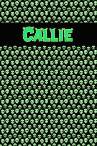 Cover of 120 Page Handwriting Practice Book with Green Alien Cover Callie