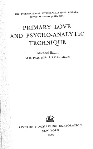 Cover of Primary Love and Psycho-Analytic Technique