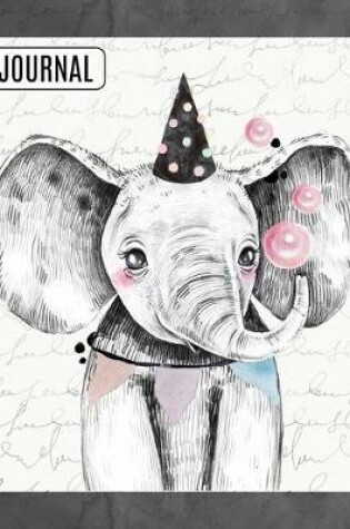 Cover of Big Fat Bullet Style Journal Notebook Watercolor Baby Elephant