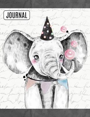 Cover of Big Fat Bullet Style Journal Notebook Watercolor Baby Elephant