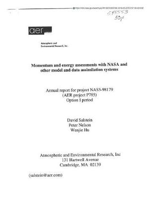 Book cover for Momentum and Energy Assessments with NASA and Other Model and Data Assimilation Systems