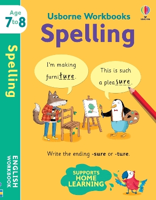 Book cover for Usborne Workbooks Spelling 7-8
