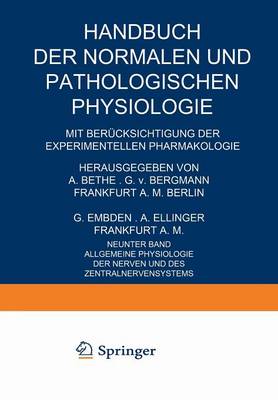 Book cover for Allgemeine Physiologie der Nerven und des Zentralnervensystems