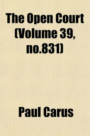 Cover of The Open Court (Volume 39, No.831)