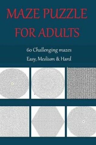 Cover of Maze puzzle for adults 60 challenging mazes easy, medium & hard