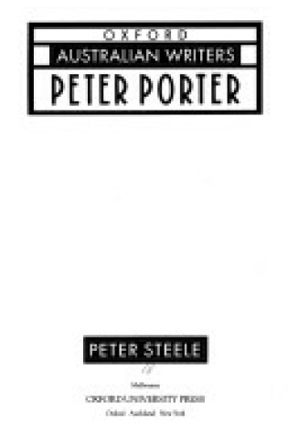 Cover of Peter Porter