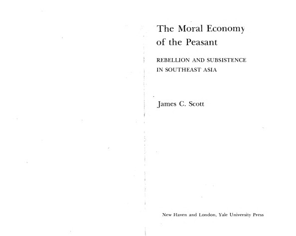 Book cover for Moral Economy of the Peasant