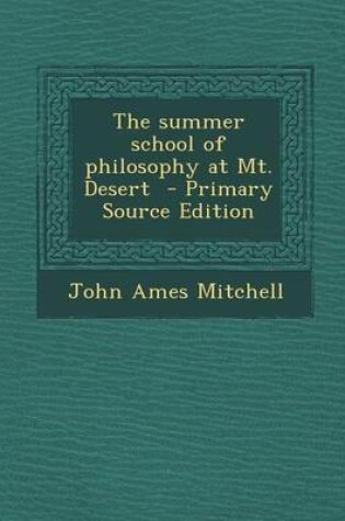 Cover of Summer School of Philosophy at Mt. Desert