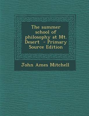 Book cover for Summer School of Philosophy at Mt. Desert