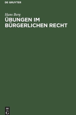 Cover of �bungen Im B�rgerlichen Recht