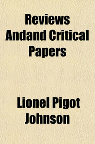 Cover of Reviews Andand Critical Papers