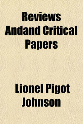 Book cover for Reviews Andand Critical Papers