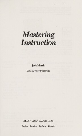 Book cover for Mastering Instruction