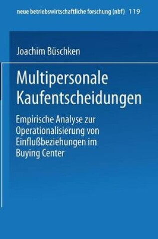 Cover of Multipersonale Kaufentscheidungen