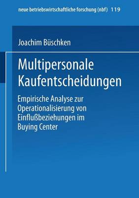 Cover of Multipersonale Kaufentscheidungen