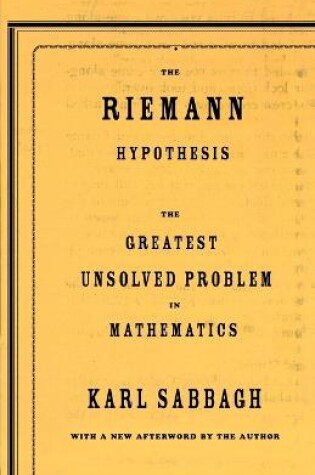 Cover of The Riemann Hypothesis