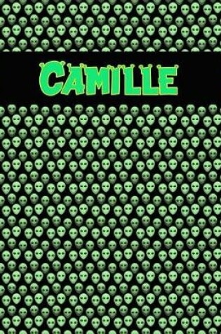 Cover of 120 Page Handwriting Practice Book with Green Alien Cover Camille