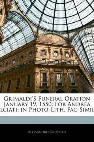 Cover of Grimaldi's Funeral Oration January 19, 1550