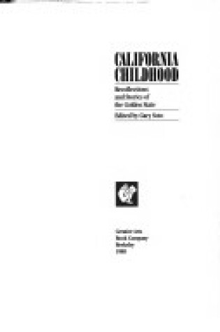 Cover of California Childhood