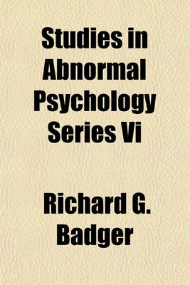 Book cover for Studies in Abnormal Psychology Series VI