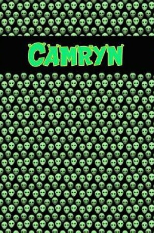 Cover of 120 Page Handwriting Practice Book with Green Alien Cover Camryn