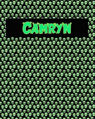 Book cover for 120 Page Handwriting Practice Book with Green Alien Cover Camryn