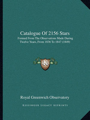 Book cover for Catalogue of 2156 Stars