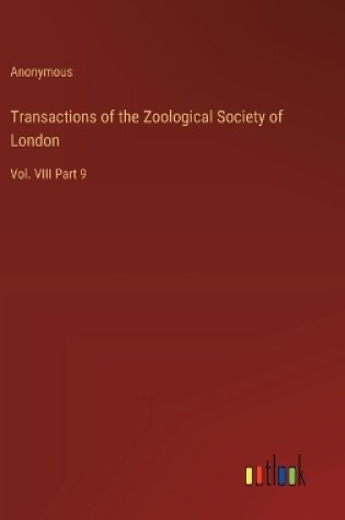 Cover of Transactions of the Zoological Society of London