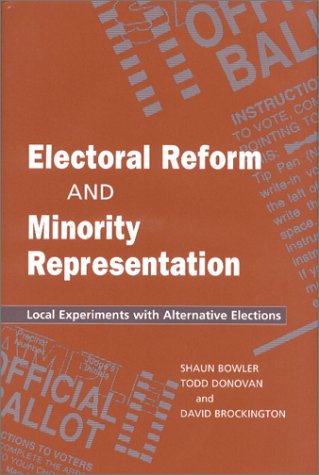 Book cover for Electoral Reform Minority Representati