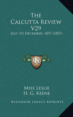 Book cover for The Calcutta Review V29