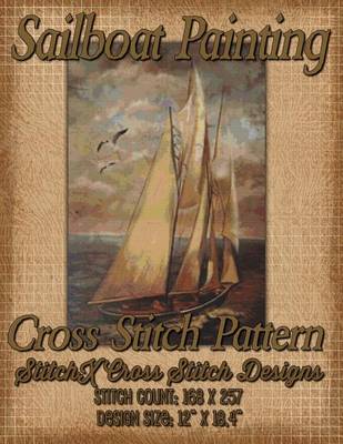 Book cover for Sailboat Painting Cross Stitch Pattern