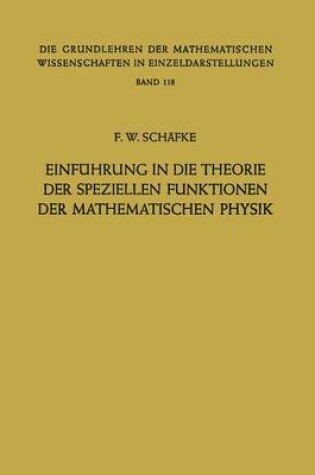 Cover of Einfuhrung in Die Theorie Der Speziellen Funktionen Der Mathematischen Physik