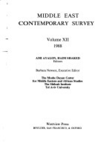 Cover of Middle East Contemporary Survey, Volume Xii, 1988