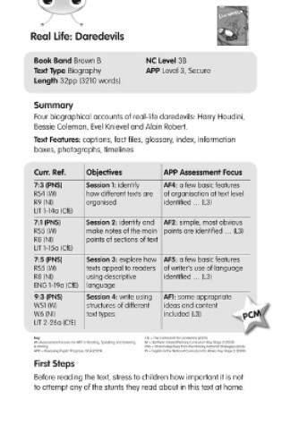 Cover of BC NF Brown B/3B Real Life: Daredevils Guided Reading Card