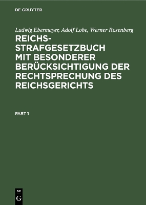 Book cover for Reichs-Strafgesetzbuch Mit Besonderer Ber�cksichtigung Der Rechtsprechung Des Reichsgerichts