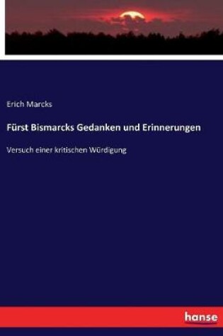 Cover of Furst Bismarcks Gedanken und Erinnerungen