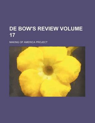 Book cover for de Bow's Review Volume 17