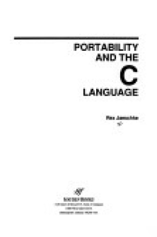 Cover of Portability and the C. Language