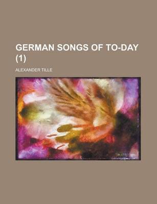 Book cover for German Songs of To-Day (1)