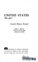 Cover of The United States to 1877