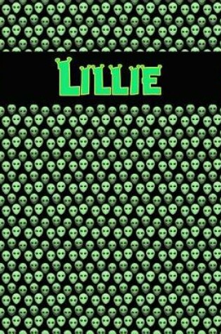 Cover of 120 Page Handwriting Practice Book with Green Alien Cover Lillie