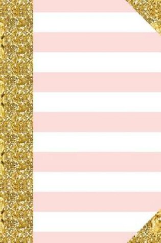 Cover of Blush Pink White Stripes Journal Golden Accents
