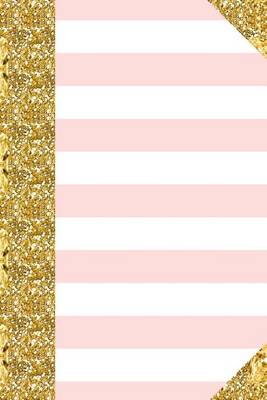 Cover of Blush Pink White Stripes Journal Golden Accents