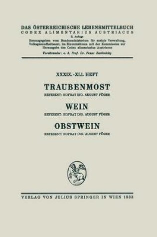 Cover of Traubenmost. Wein. Obstwein