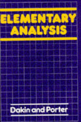 Cover of Elementary Analysis