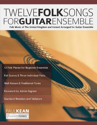 Book cover for 12 Folk Songs for Guitar Ensemble