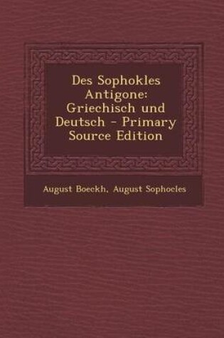 Cover of Des Sophokles Antigone